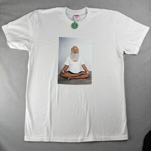 Supreme Rick Rubin Shirt Men L White Box Logo Photo Yoga Tee Made‎ USA Authentic